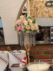 2-Pieces Crystal Wedding tassel Flower Stand Steel Wedding table Centerpieces