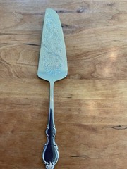 Leonard Silver Stainless Steel Floral Engraved Cake Server