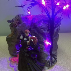 Cave Scary Black Dress w/Lights Wedding Cake Topper Halloween Groom top Funny