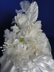 New Elegant Petite Lighted White floral Wedding Cake top #406A