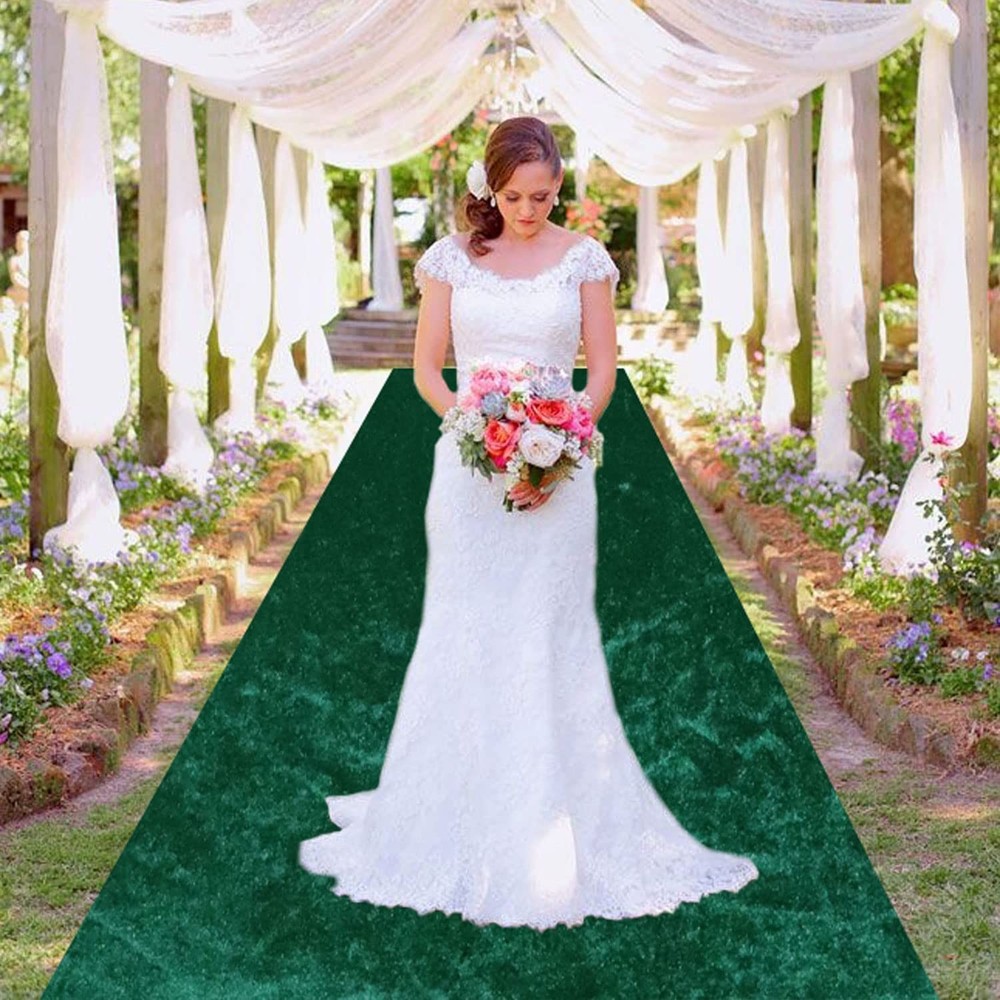 Aisle Runner Wedding Decoration Dark Green Velvet Aisle Runners Carpet Runner…
