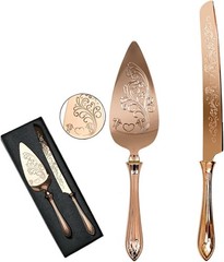 1 PCS 13.78 Inch Rose Gold SUS304 Stainless Steel Wedding Cake Knife Server