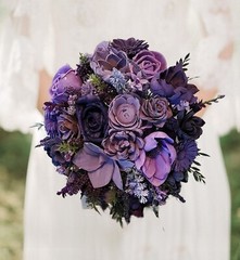 Purple Lavender Bridal Bouquet Sola Wood Wedding Wildflower Bridesmaid Flowers