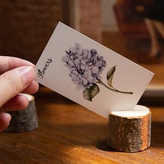 50 Pieces Wooden Place Card Holders with 50 Kraft Cards, Rustic Wood Table Nu…