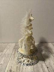 Vintage Bride Groom Wedding Topper Cherubs Arch Lace Flowers Stand 1950s 60s