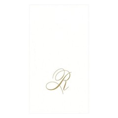 Caspari White Pearl Paper Linen Guest Towels, Monogram Initial Abstract, Pack…