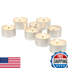 Stonebriar Bulk 50 Pack Unscented Smokeless Long Tea Light Candles 8 Hour