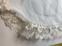 VTG 1950’s Set Of 2 Wedding Or Server Aprons Lace White And Apricot Colors MCM