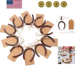10pcs Good Lucky Horseshoe Wedding Favors with Kraft Tags Rustic Horseshoe Gi…
