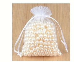 White Organza Gift Bags Jewelry Bags-10pcs Wedding Party Favor
