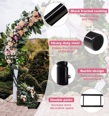 Queension Extra Large Wedding Arch for Ceremony 8.5Ft Wide 7.4Ft High, Metal Bal