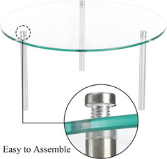 3 Pcs Tempered Glass Cupcake Stands, 9,11,12.6 Inch round Food Display Stand Cle