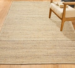 Chardin home 5×7 Jute Cotton Hand Woven Area Rug, Natural Jute Braided Boho F…