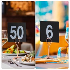 Table Number Cards 1-100, Double-Sided Plastic Signs for Weddings & Events