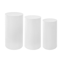 3 PCS Iron Cylindrical Display Stands Flower Display Rack Pedestal Base Type