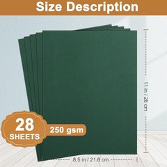 Silunkia 28 Sheets Dark Green Cardstock 8.5 x 11 Craft Paper, 92lb Heavyweigh…