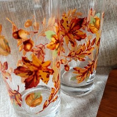 Royal Norfolk Libbey Fall Autumn Leaves 16oz Glasses – Set of 4