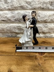 Vintage Porcelain Bride and Groom Cake Topper Figurine Made In Korea wedding