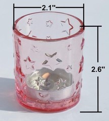 Pink Glass Votive Candle Holders Set 12 Wedding Decor Romantic Event Table