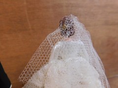 Vintage 1950 Bride Groom Cake Topper Wm Lewin Lace Skirt