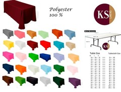 KS Linens 78″x 156″ Premium Quality Polyester Tablecloth – For 8’x 18″ Tables