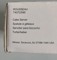 Mikasa Two-Piece Silver Plated Cake Server & Cake Knife Set Glass Handles Boxed