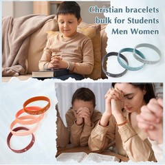 Unittype 240 Pcs Bible Verse Silicone Bracelets Bulk 8 inches, Bright Color