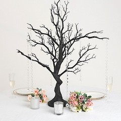 34″ Black MANZANITA TREE with Garlands Wedding Party CENTERPIECES