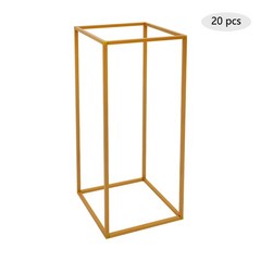 Gold 20 PCS Geometric Flower Stand For Wedding, Flower Stand 9.45*9.45*23.62 in