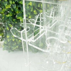CLEAR 20 Acrylic 3″ GLASS HOLDERS Hooks Champagne Stand Party Events Decorations