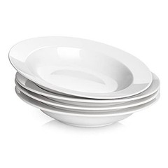 Soup Bowls, Pasta Bowls Set of 4, White Salad Bowls and Plates, 9.5 Inch-20 oz