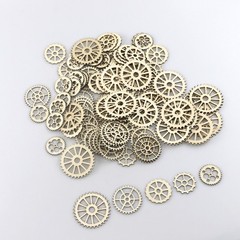 100 Pcs Wooden Pieces Mini Wooden Creative Carved Hollow Out Crafts for