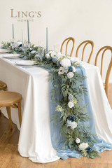 Ling’S Moment Flower Garland – 6FT Eucalyptus & Rose – Sweetheart Table Decor fo