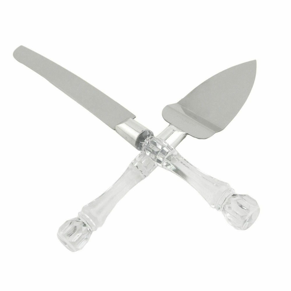 Wedding Cake Knife and Server Set with Acrylic Handle – Free FAST Shipping!
