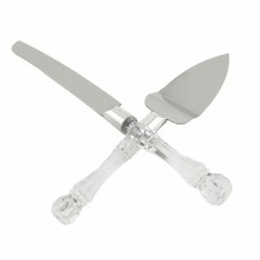 Wedding Cake Knife and Server Set with Acrylic Handle – Free FAST Shipping!