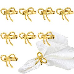 Pack of Napkin Rings Alloy Hollow Out Flower Napkin Holder Dinning 18 gold