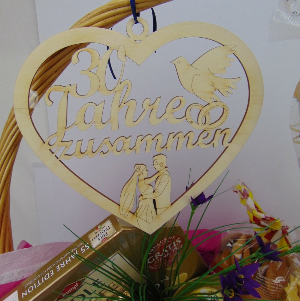 Jubiläum 30 Jahre zusammen Personalisiert mit Wunschnamen Hochzeitstag Holz