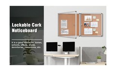 Mifuro 2 Pack 28″x26″ Enclosed Bulletin Board, Lockable Weather-Resistant Alu…