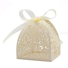 Pack of 100 Laser Cut Rose Candy 1 Count (Pack of 100) Beige (Rose box 100)