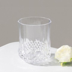6 pcs 8 oz Crystal Cut Plastic Stemless Wine Glasses Disposable Wedding Event