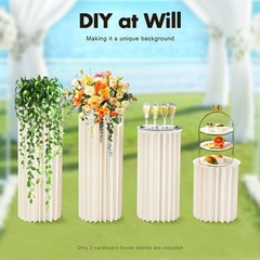 Set of 3 Elegant Bulk Weddings Decoration Table Cylinder Centerpiece Cake Stand