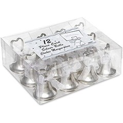 12 Pack Unique Silver Bell Wedding Place Card Holders, 2″ – 95234