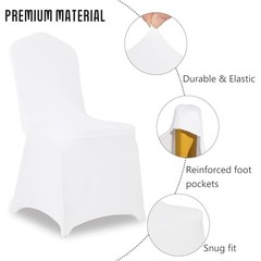 Pack Stretch Polyester Spandex Chair Covers Universal Washable 1 White