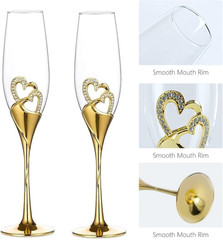 Wedding Champagne Goblets Toasting Flute Glasses for Bride and Groom Creative De