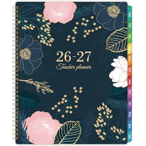 Teacher Planner 2026-2027 – Teacher Lesson 8.5″ x 11″ Dark blue and white