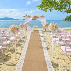 20 Ft X 36 in Natural Burlap Wedding Aisle Runner, Rustic Jute Weddings Runway C
