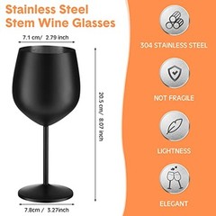 Set Stainless Steel Wine Glasses 1oz Stainless Steel Stem Wine Goblets 8