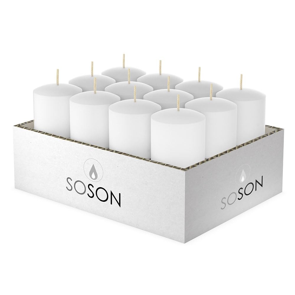 Simply Soson Votive Candles Bulk, 24 White 24 pack – Without Glass,