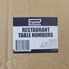 Wedding Table Numbers 1-25 White Plastic Tent Signs for Reception Restaurant