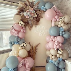 Gender Reveal Balloon Arch Kit 5 inch, 10 18 Dusty Pink Blue